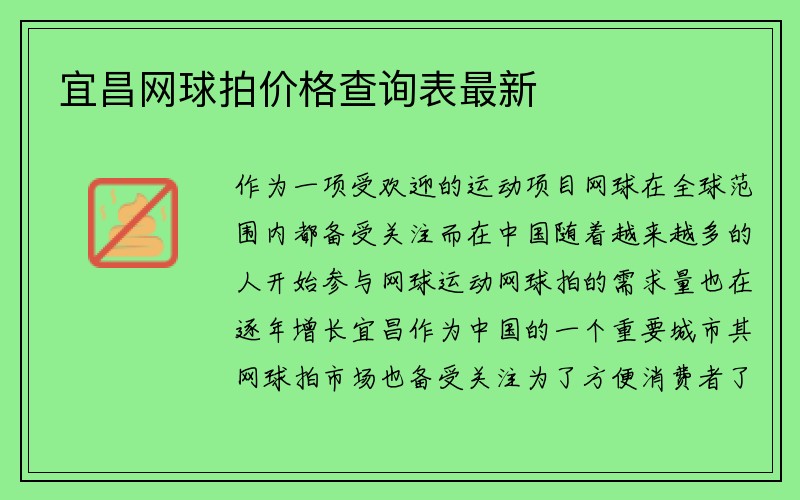 宜昌网球拍价格查询表最新