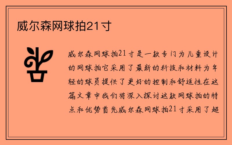 威尔森网球拍21寸