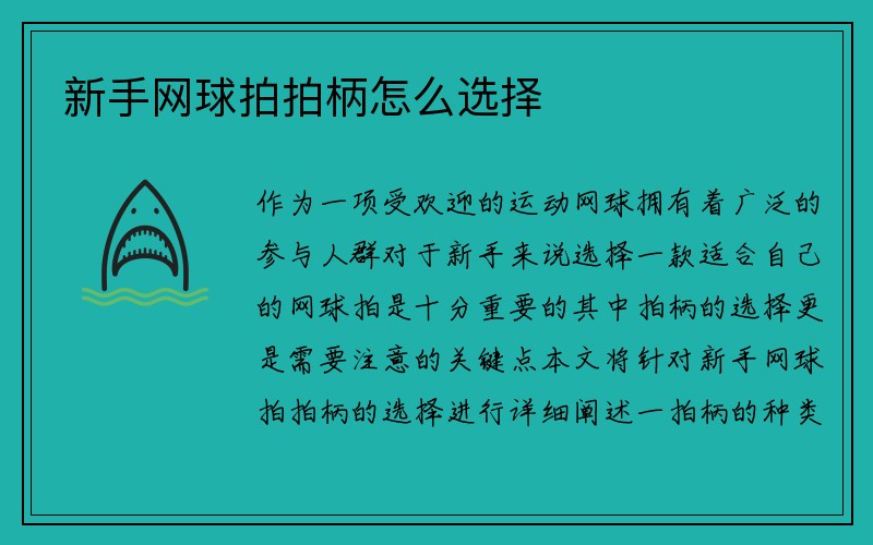 新手网球拍拍柄怎么选择