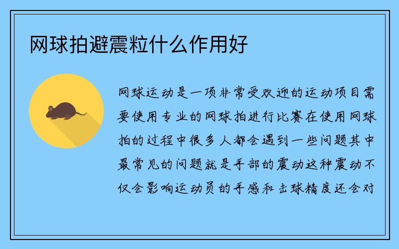 网球拍避震粒什么作用好