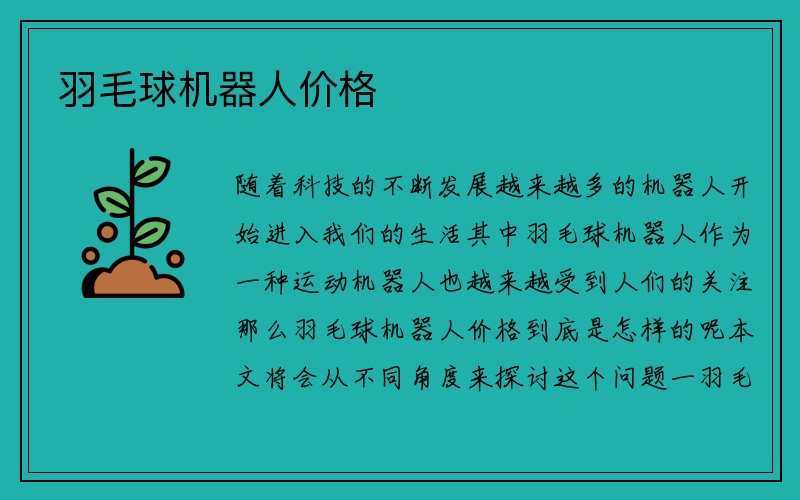 羽毛球机器人价格