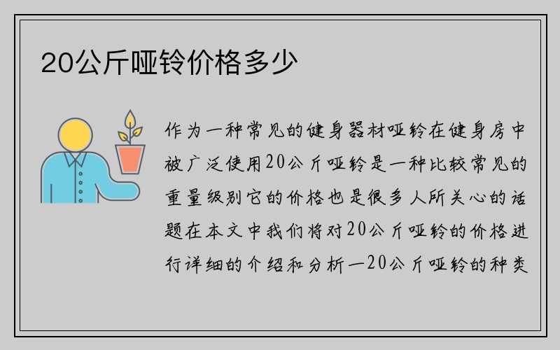 20公斤哑铃价格多少