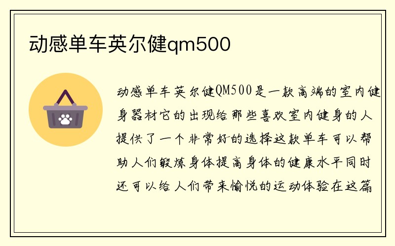 动感单车英尔健qm500